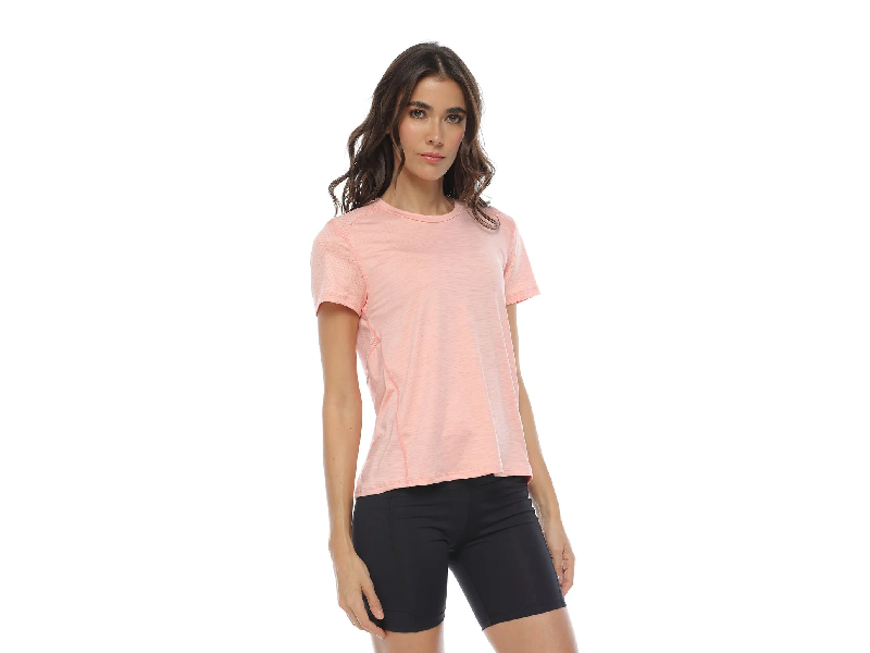 Camiseta Deportiva Manga Larga, Color Coral Jasped Para Mujer