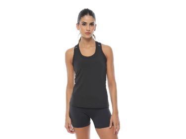TOP CON APLIQUES REFLECTIVOS, PARA MUJER - COLOR NEGRO