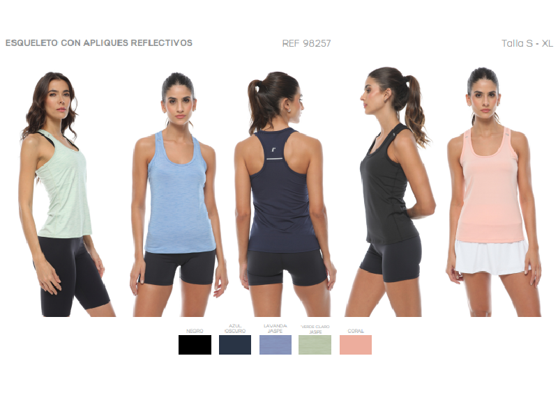 Top Con Apliques Reflectivos, Para Mujer - Color Verde Claro Jaspe